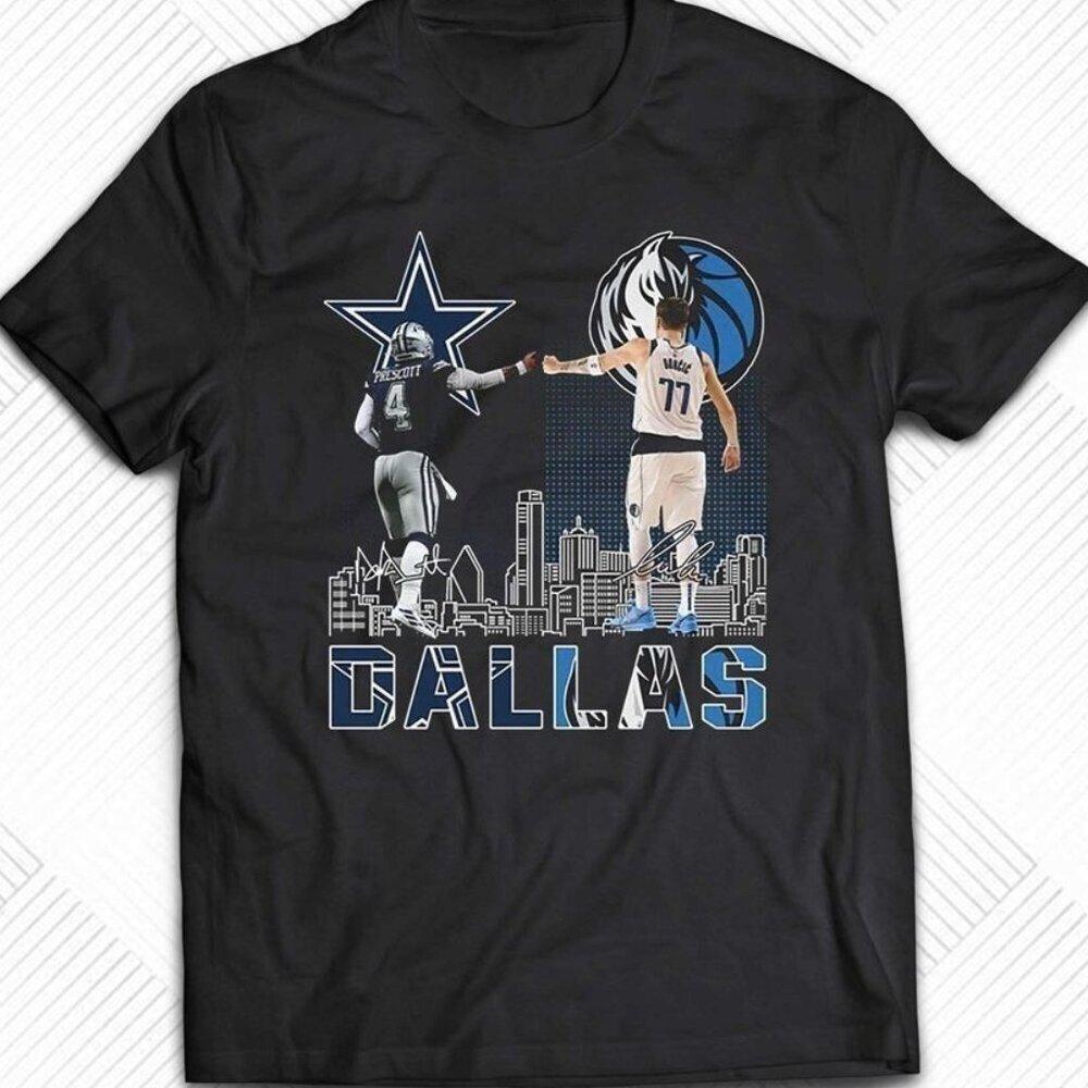 Dallas Cowboys Prescott Mavericks Doncic Fan City T-Shirt 165